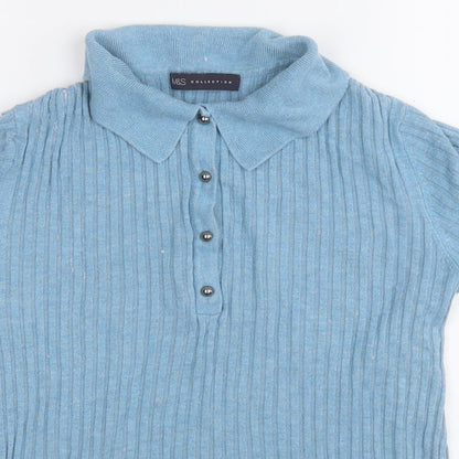 Womens UK Size 12 Marks and Spencer Blue Pullover Jumper