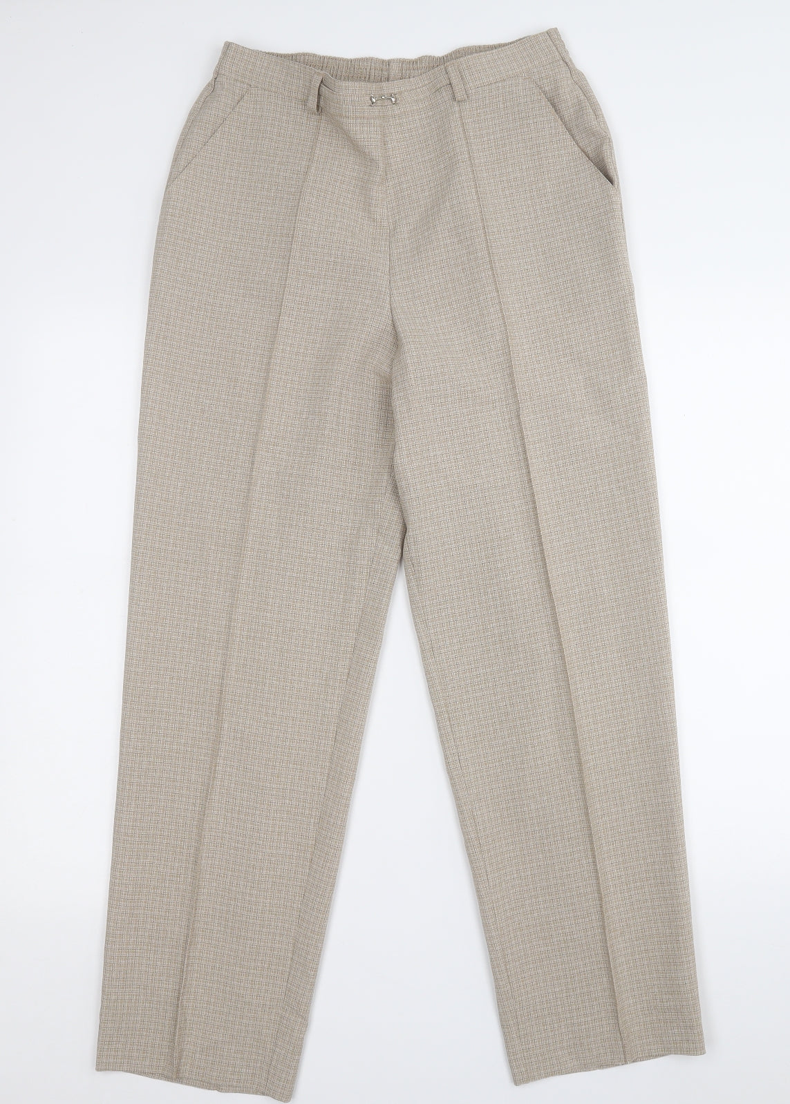 Womens UK Size 10 Marks and Spencer Regular Fit Dress Pants Brown Trousers