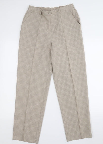 Womens UK Size 10 Marks and Spencer Regular Fit Dress Pants Brown Trousers