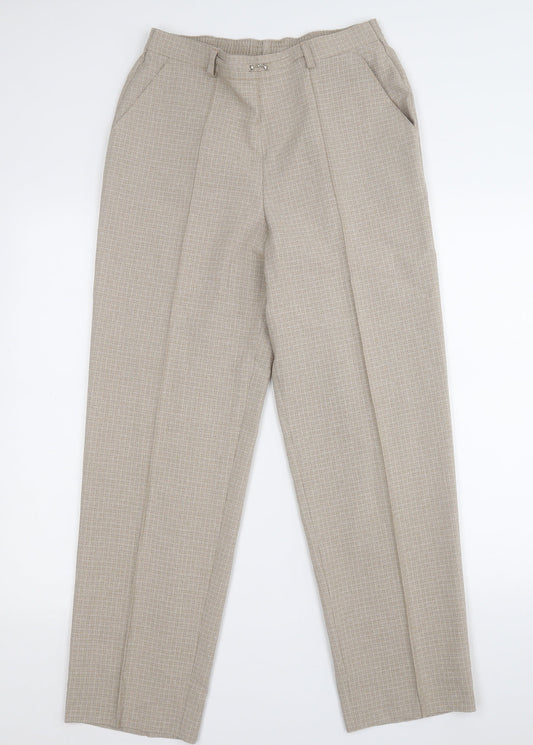 Womens UK Size 10 Marks and Spencer Regular Fit Dress Pants Brown Trousers