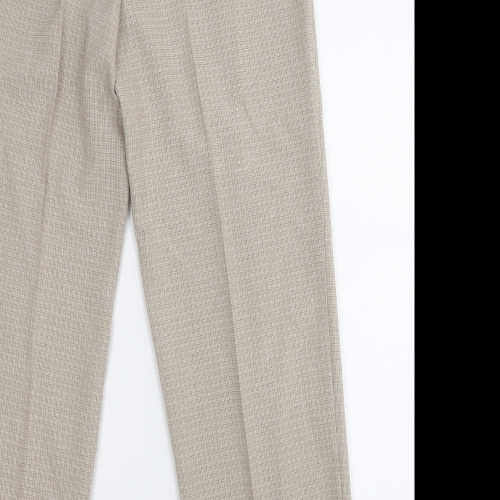 Womens UK Size 10 Marks and Spencer Regular Fit Dress Pants Brown Trousers