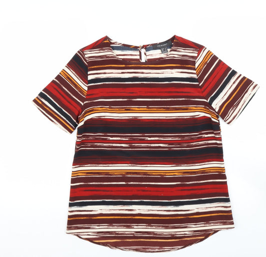 Primark Womens Multicoloured Round Neck Striped Polyester Pullover Jumper Size 8