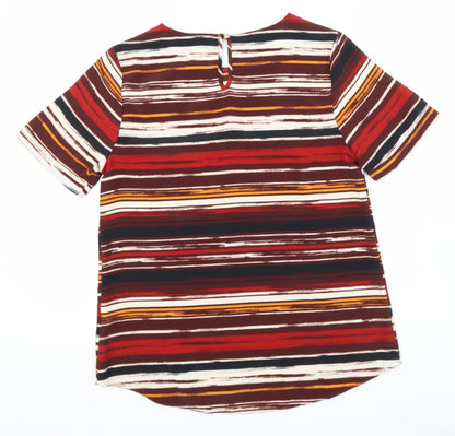 Primark Womens Multicoloured Round Neck Striped Polyester Pullover Jumper Size 8