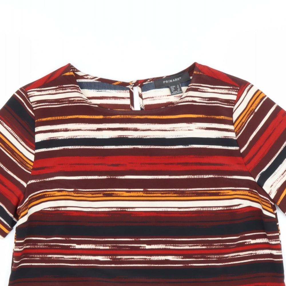 Primark Womens Multicoloured Round Neck Striped Polyester Pullover Jumper Size 8