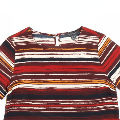 Primark Womens Multicoloured Round Neck Striped Polyester Pullover Jumper Size 8