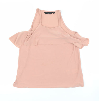 Womens UK Size 6 New Look Pink Basic Blouse