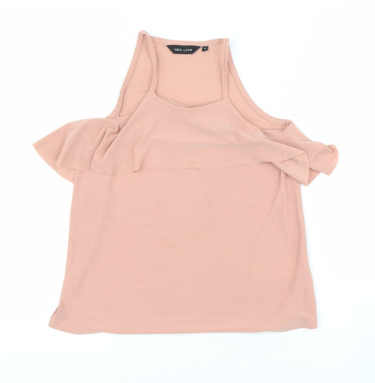 Womens UK Size 6 New Look Pink Basic Blouse