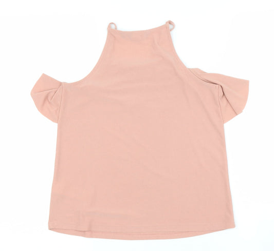 Womens UK Size 6 New Look Pink Basic Blouse