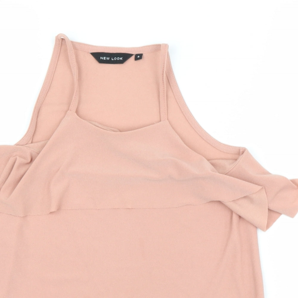 Womens UK Size 6 New Look Pink Basic Blouse