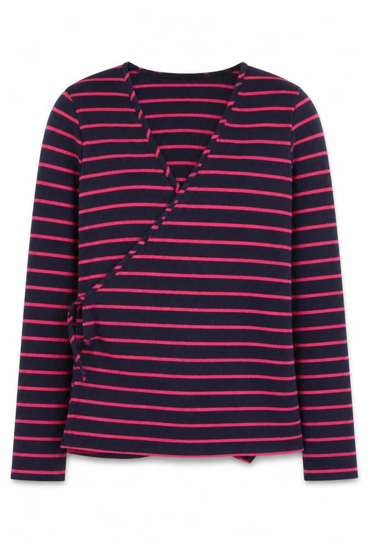 find. Womens Blue V-Neck Striped Polyester Wrap Jumper Size L