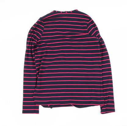 find. Womens Blue V-Neck Striped Polyester Wrap Jumper Size L