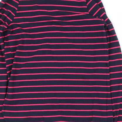 find. Womens Blue V-Neck Striped Polyester Wrap Jumper Size L