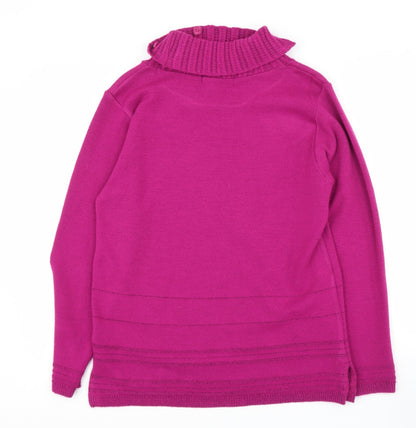 Pure Natural  Womens Purple Roll Neck  Acrylic Pullover Jumper Size S