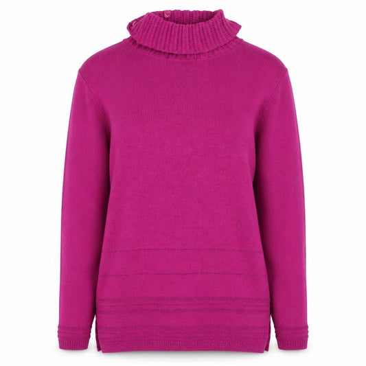 Pure Natural  Womens Purple Roll Neck  Acrylic Pullover Jumper Size S