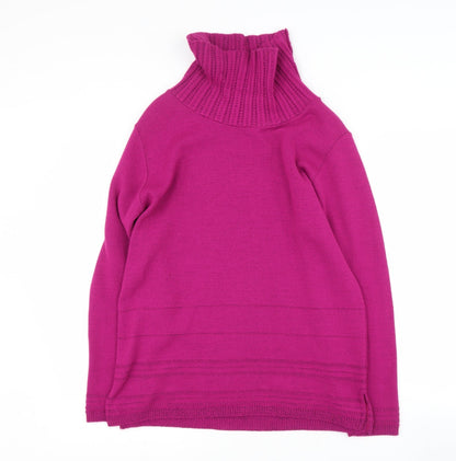 Pure Natural  Womens Purple Roll Neck  Acrylic Pullover Jumper Size S