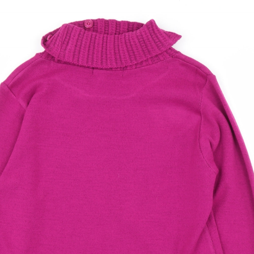 Pure Natural  Womens Purple Roll Neck  Acrylic Pullover Jumper Size S