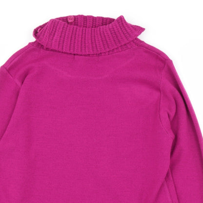 Pure Natural  Womens Purple Roll Neck  Acrylic Pullover Jumper Size S