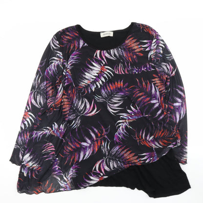 Womens UK Size 14 BASSINI Black Basic Blouse