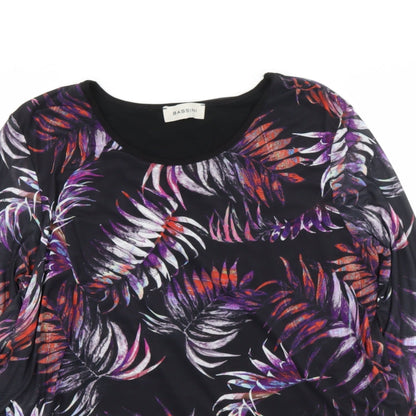Womens UK Size 14 BASSINI Black Basic Blouse
