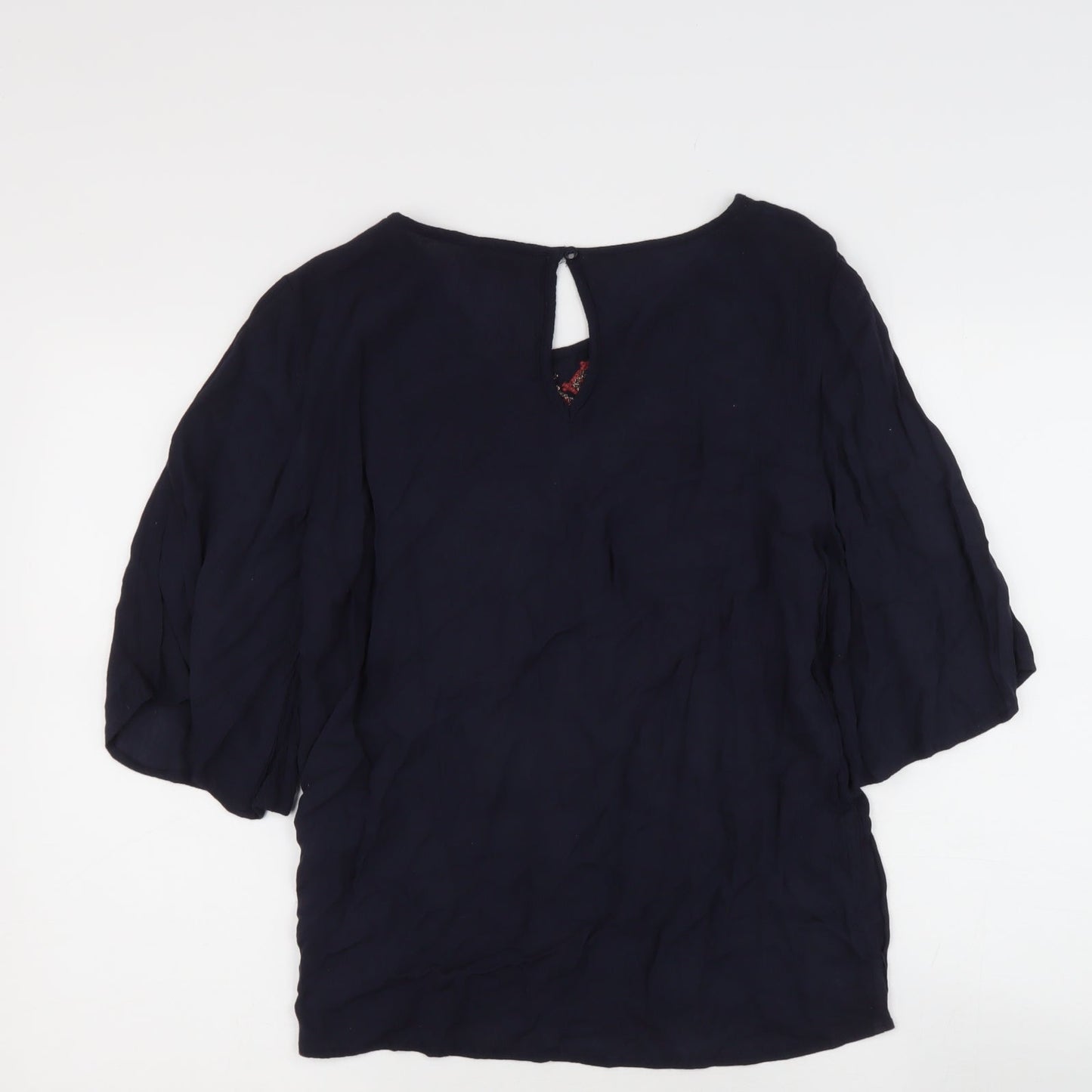 Only Womens Black  Viscose Basic Blouse Size 12 Round Neck