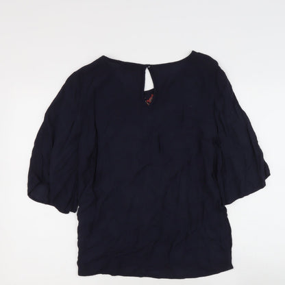 Only Womens Black  Viscose Basic Blouse Size 12 Round Neck