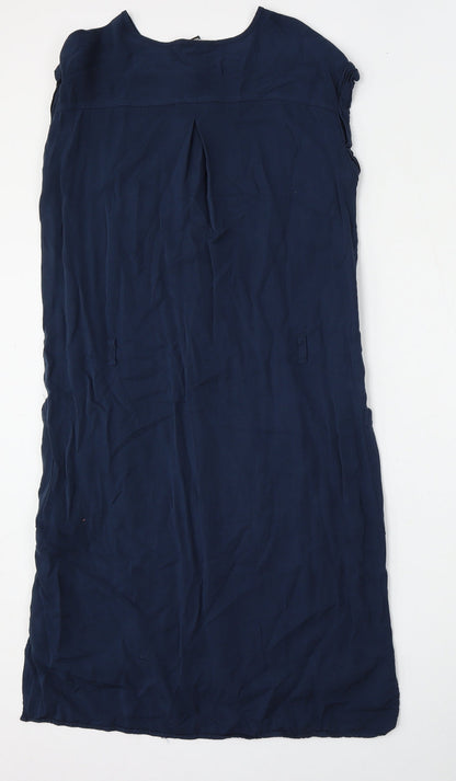 H&M Womens Blue  Viscose Pencil Dress  Size 10  Round Neck