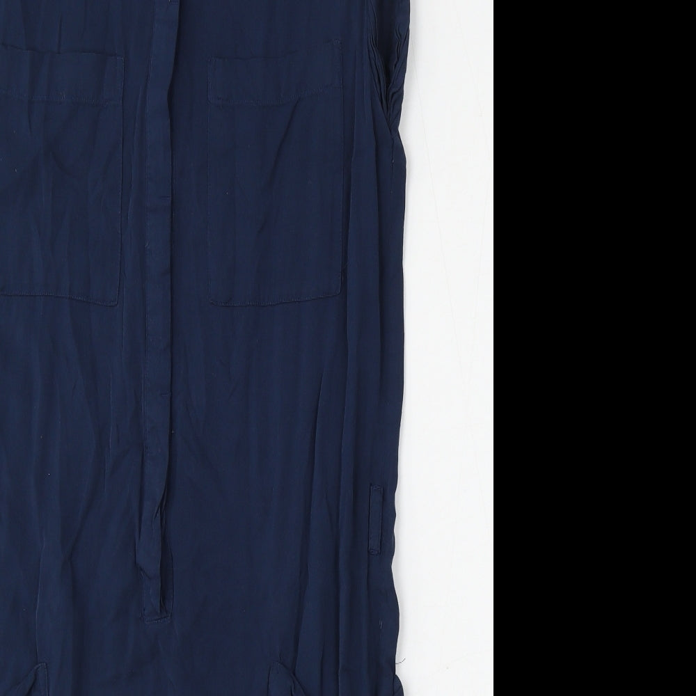 H&M Womens Blue  Viscose Pencil Dress  Size 10  Round Neck
