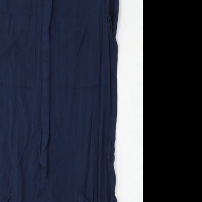 H&M Womens Blue  Viscose Pencil Dress  Size 10  Round Neck