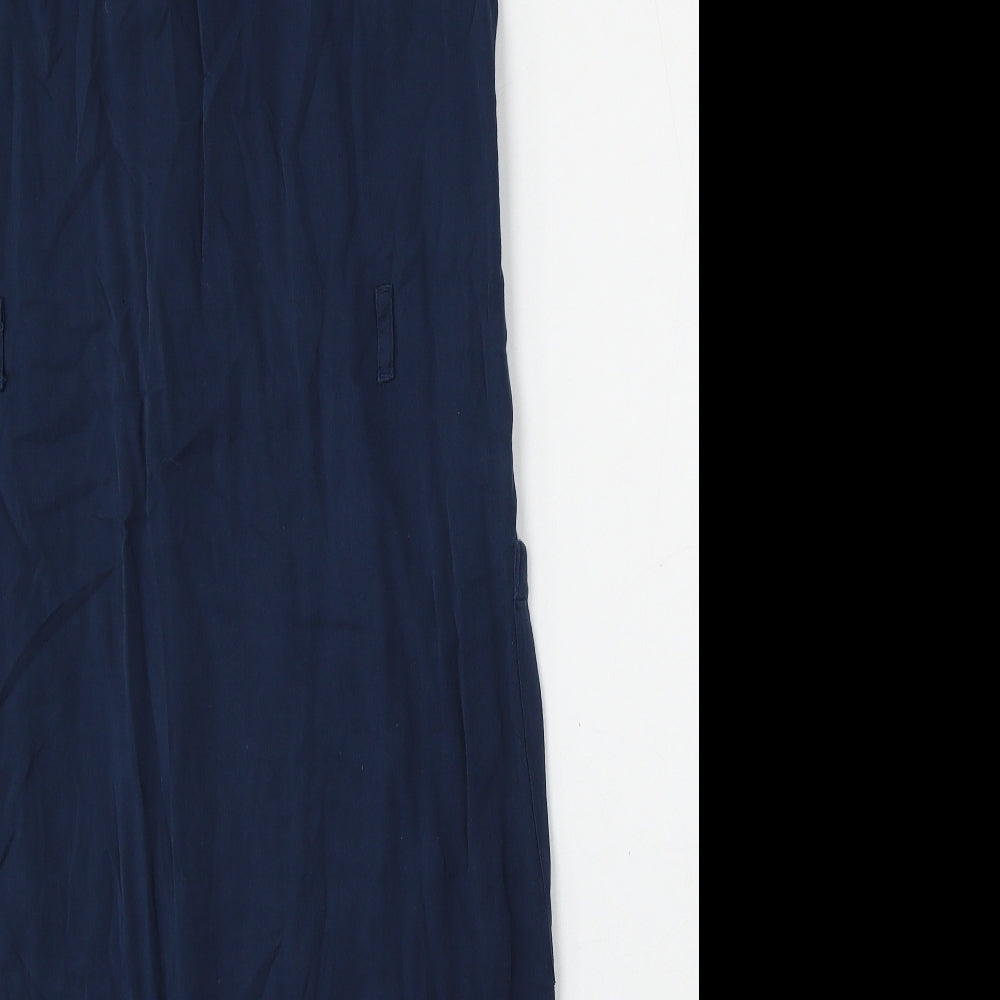 H&M Womens Blue  Viscose Pencil Dress  Size 10  Round Neck