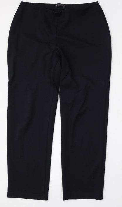 Marks and Spencer Womens Blue  Viscose Trousers  Size 12 L27 in Regular
