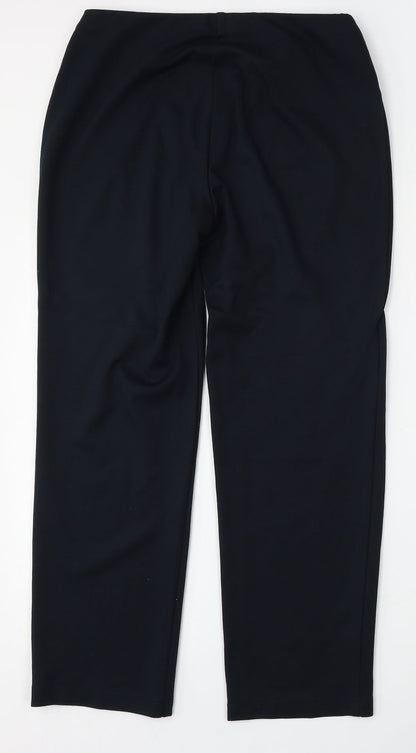 Marks and Spencer Womens Blue  Viscose Trousers  Size 12 L27 in Regular
