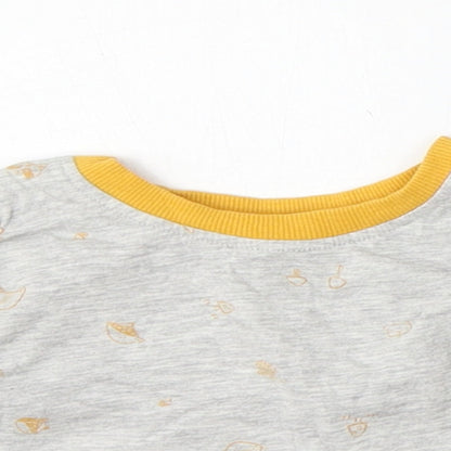 George Baby Grey Geometric Cotton Basic T-Shirt Size 0-3 Months Round Neck