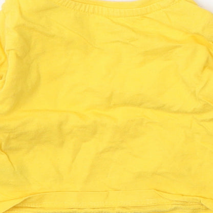 Primark Boys Yellow  Cotton Basic T-Shirt Size 0-3 Months Round Neck