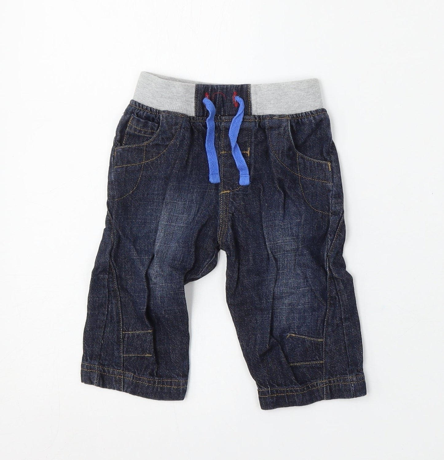 Babaluno Boys Blue  Cotton Jogger Jeans Size 3-6 Months
