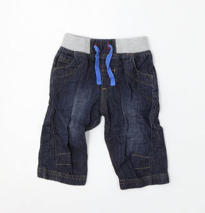 Babaluno Boys Blue  Cotton Jogger Jeans Size 3-6 Months