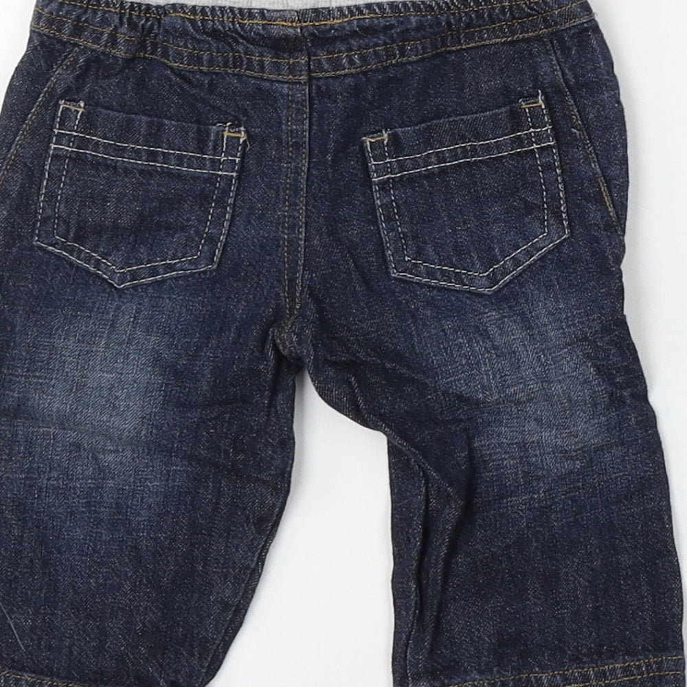 Babaluno Boys Blue  Cotton Jogger Jeans Size 3-6 Months