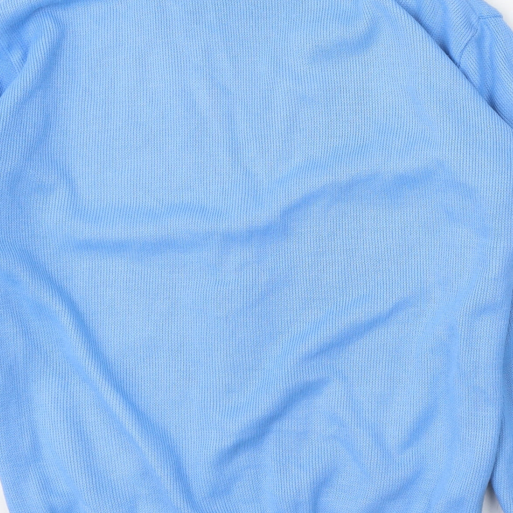 Duvir Womens Blue V-Neck  Acrylic Cardigan Jumper Size S