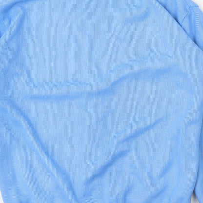 Duvir Womens Blue V-Neck  Acrylic Cardigan Jumper Size S
