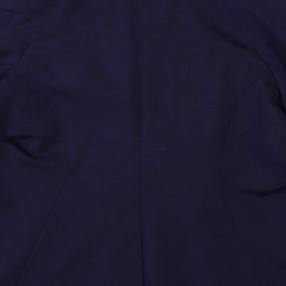 Preworn Womens Blue  Polyester Jacket Blazer Size 22