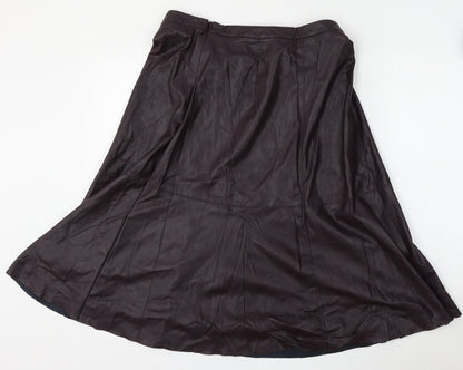 NEXT Womens Brown  Polyester Skater Skirt Size 12