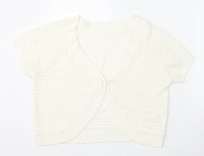 Womens UK Size L BM Ivory Cardigan Jumper