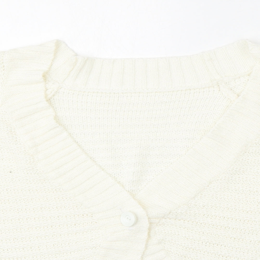 Womens UK Size L BM Ivory Cardigan Jumper