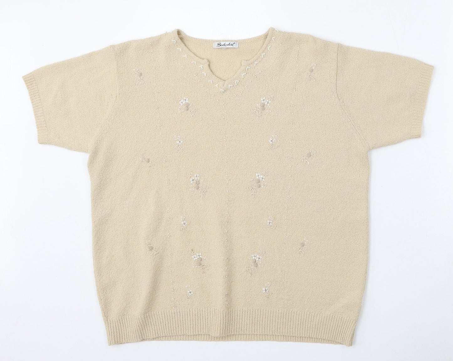Womens UK Size 14 Berkertex Beige Pullover Jumper