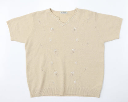 Womens UK Size 14 Berkertex Beige Pullover Jumper
