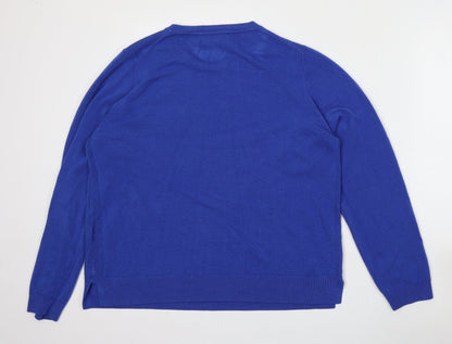 Womens UK Size L Marks Blue Pullover Jumper