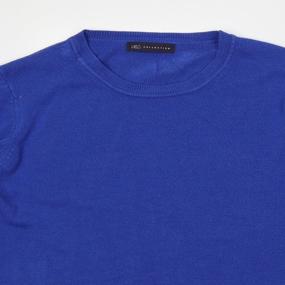Womens UK Size L Marks Blue Pullover Jumper