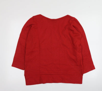 Womens UK Size 10 M&S Red Pullover Jumper