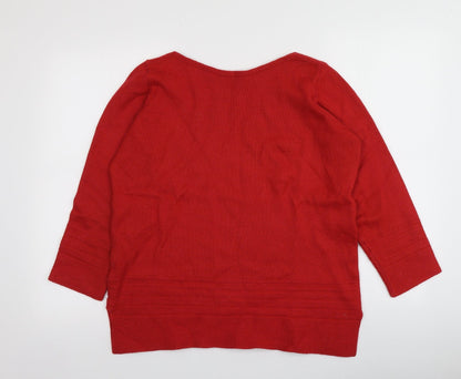 Womens UK Size 10 M&S Red Pullover Jumper