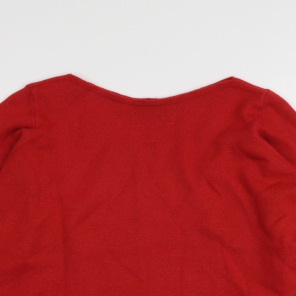 Womens UK Size 10 M&S Red Pullover Jumper