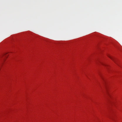Womens UK Size 10 M&S Red Pullover Jumper
